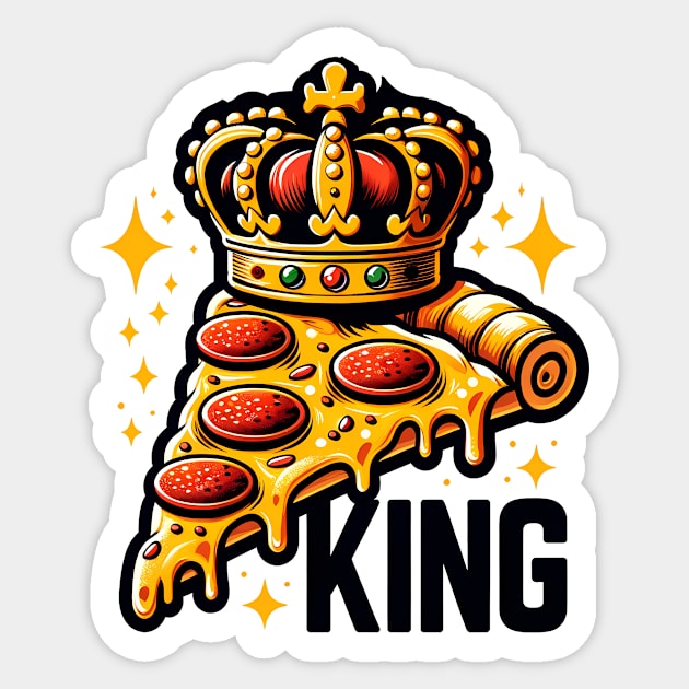 Funny Pizza King Sticker by logiamerch